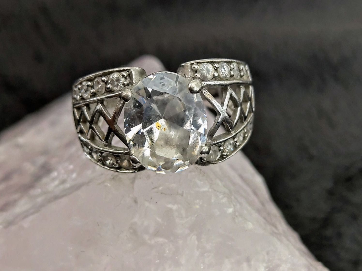 Anelli: Ring Silber 925 (durchsichtige Steine) – Usato da Istighofen venduto da Ringparadies