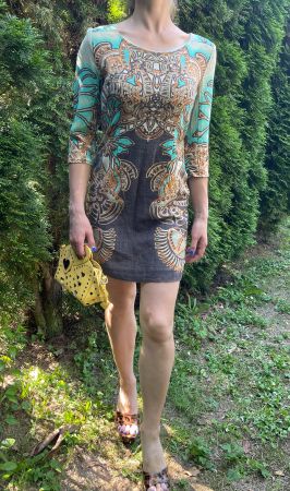 Chic vestito di lino alta qualità-fodera seta 100%👌super