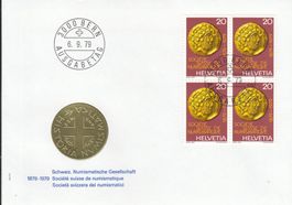1979 4 FDC Viererblockserie Numismatik Kinder esa Space KW