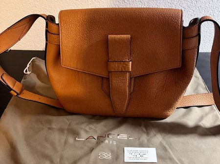 Lancel sac bandoulière en cuir camel, état impeccable !