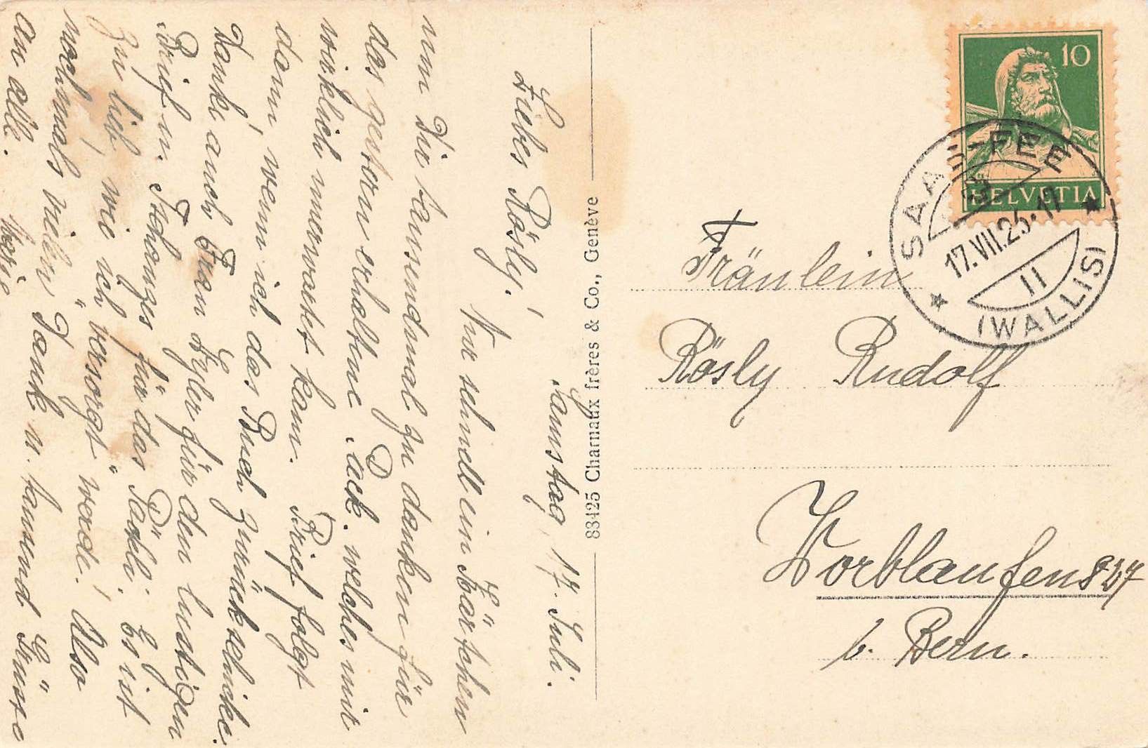 Cartoline postali: Saas-Fee (VS) – La Rière – Usato da Biasca venduto da Blenio71 1
