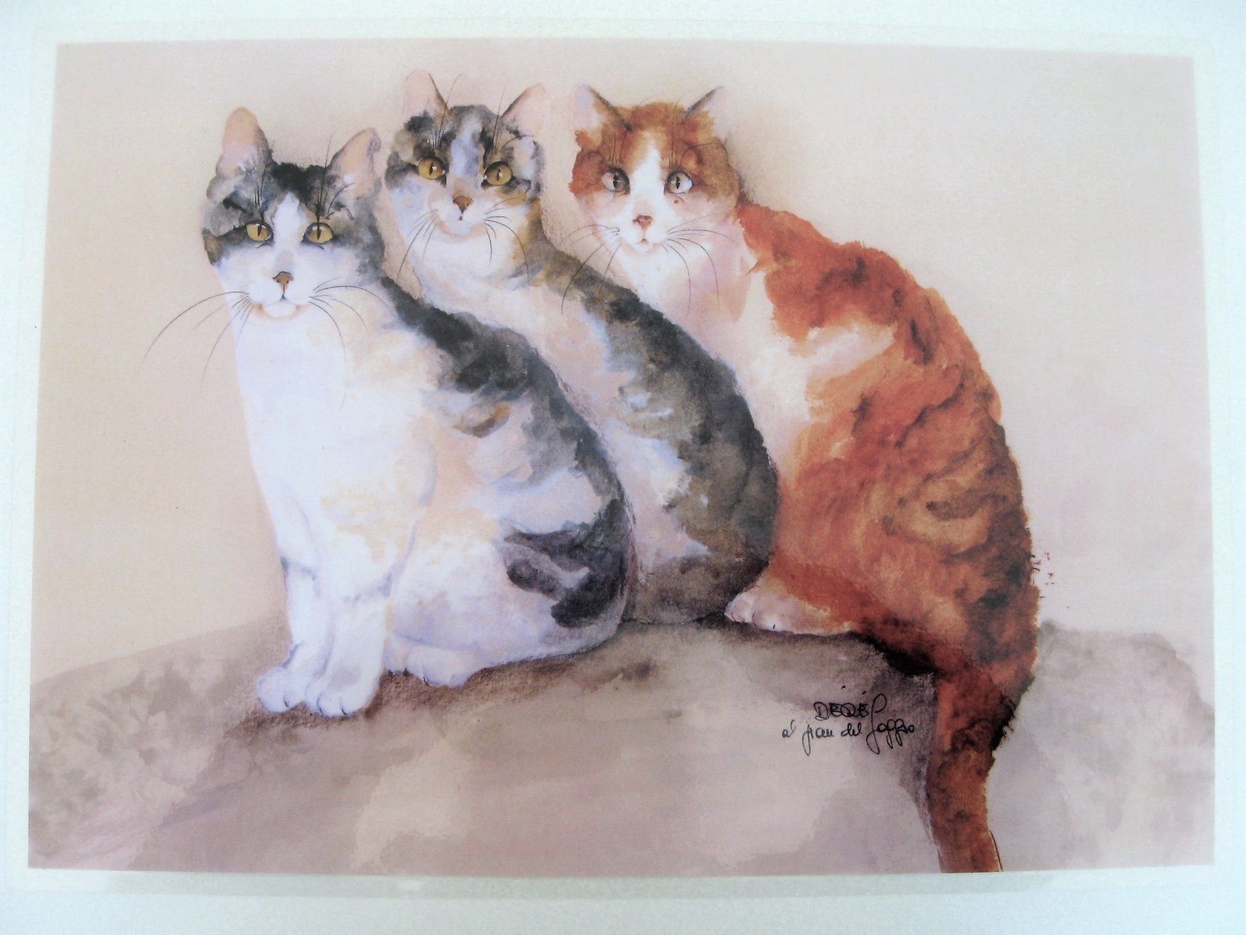 Set di tavolo e panche: Tischset laminiert mit Katzen, Dédé Moser – Nuovo (secondo la descrizione) da Kriens venduto da Kraeutergarten