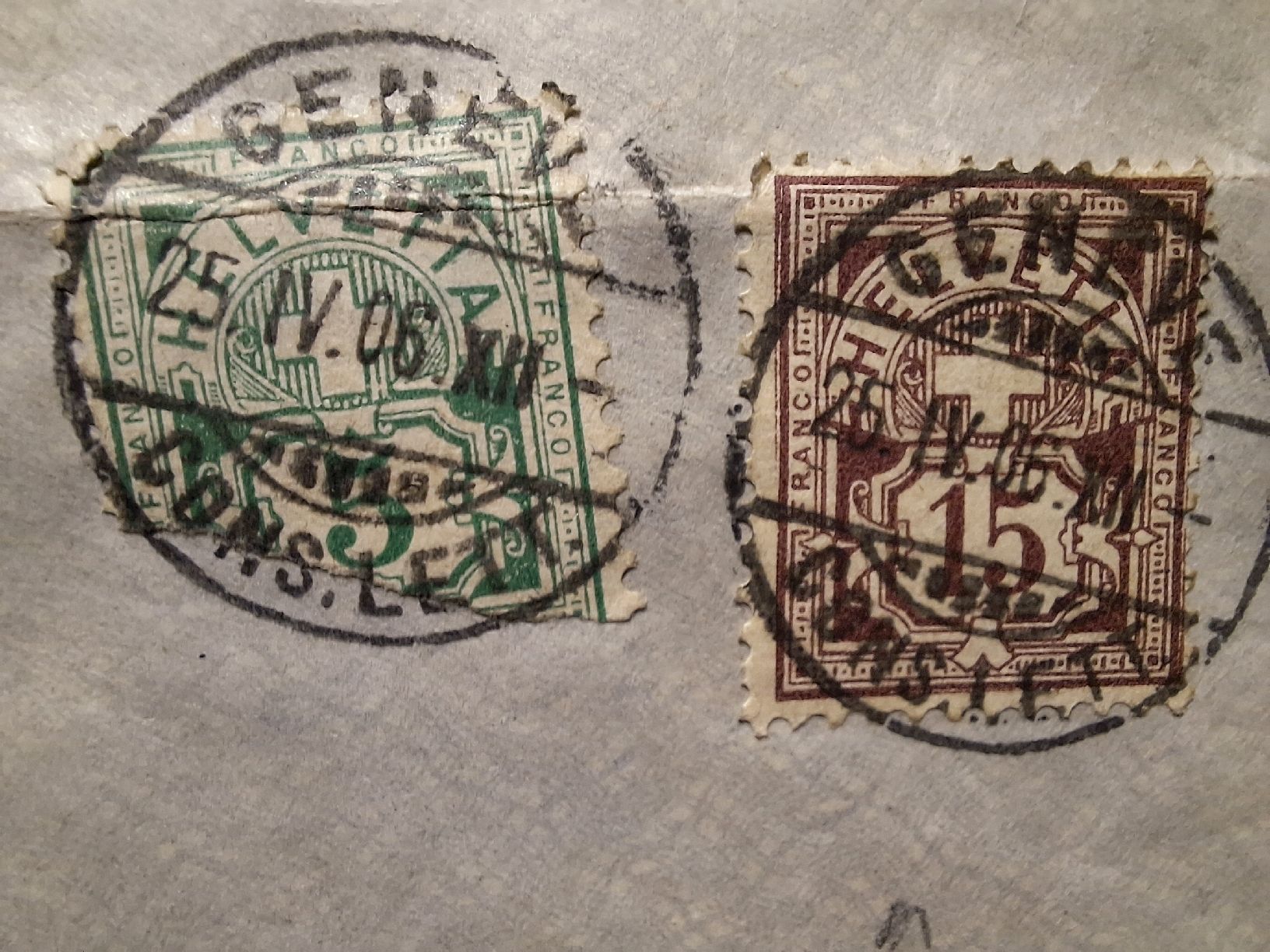 Tutti i francobolli: Wertzifferbrief 1906 Geneve - Valais  – Usato da Balgach venduto da SIMEON27 1