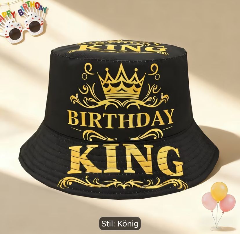 Copricapi, berretti & cappellini: Schwarzer "Birthday King" Fischerhut - Sommer Accessoire! – Nuovo e nell'imballaggio originale da Kollbrunn venduto da Rijeka33 4