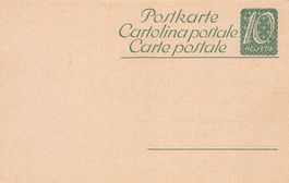 Postkarte Ganzsache ungelaufen - 10 Rp