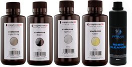 5x Copymaster3D UV Resin Black, Grey, Clear, White + Cleaner