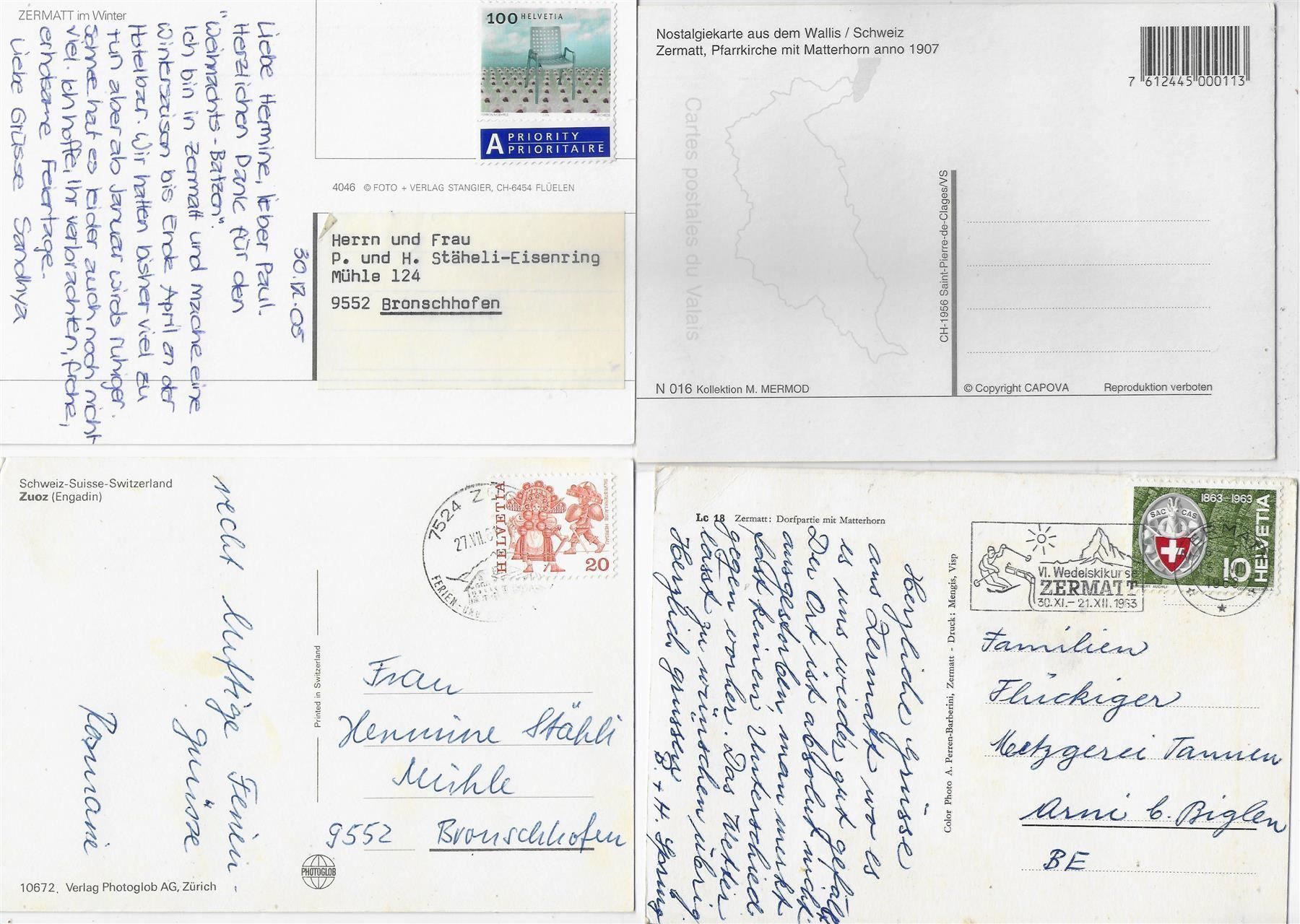 Cartoline postali: 4 AK Zermatt – Usato da Ettingen venduto da Kartenplanet 1