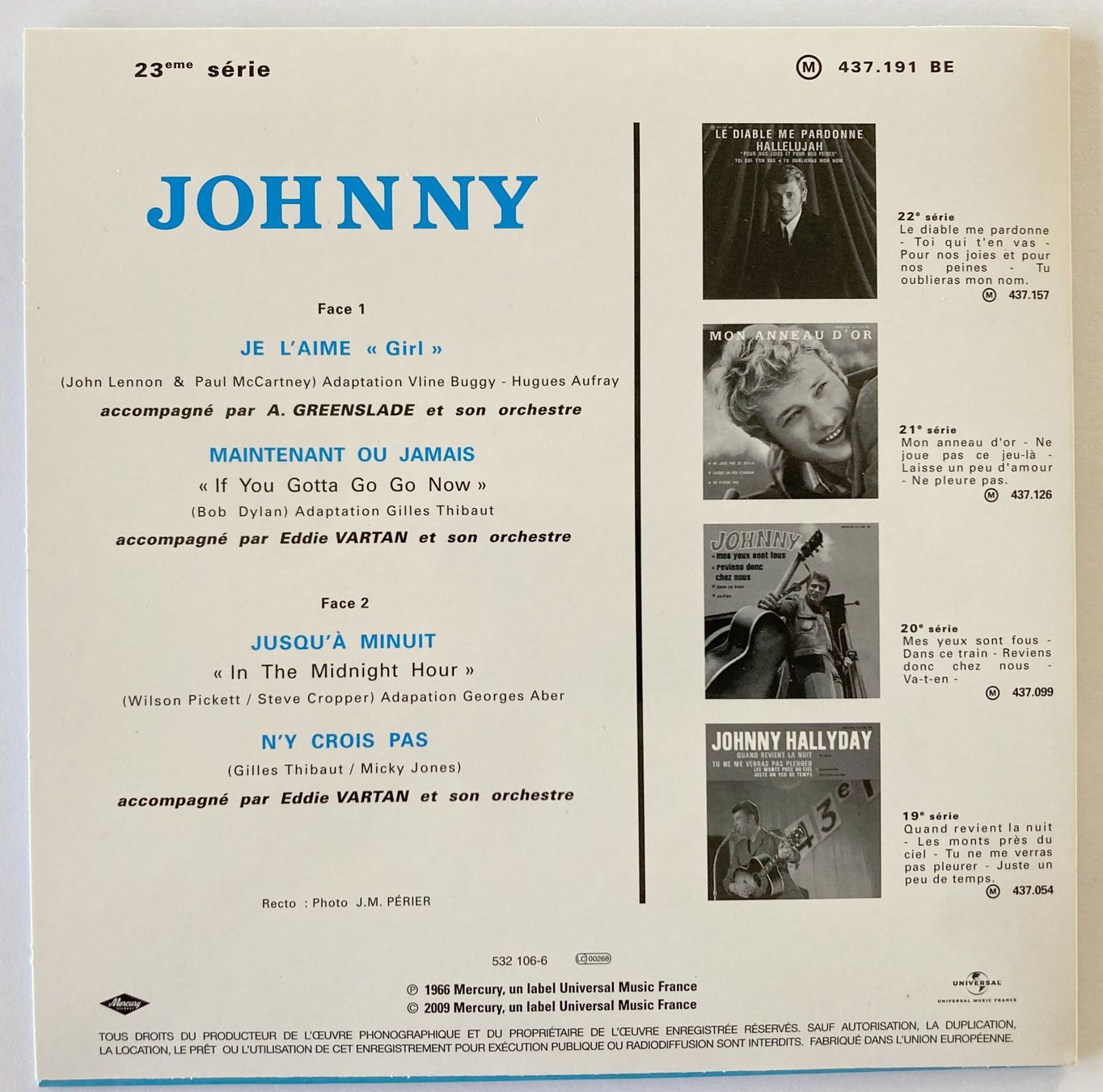 Schallplatten: JOHNNY HALLYDAY - JE L'AIME – Gebraucht aus Bottens von hotter-than-hell 1