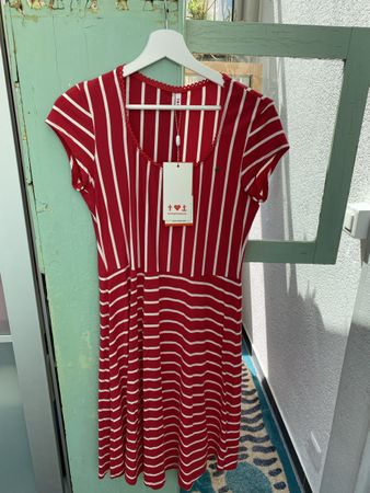 Blutsgeschwister Kleid, Gr. L, rot-weiss gestreift, neu!
