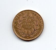 (1199) Frankreich 10 Francs, Napoleon 1855 A gold
