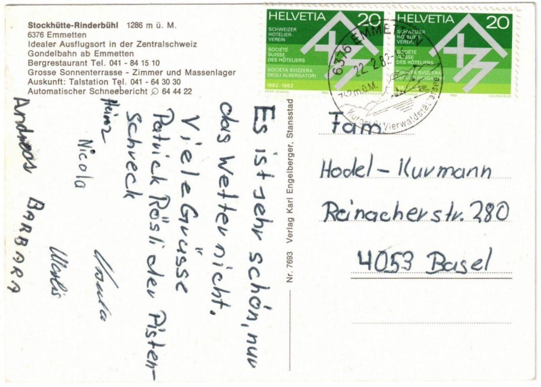 Cartoline postali: Emmetten - 4 Bild AK – Usato da Binningen venduto da Mountainrider 1