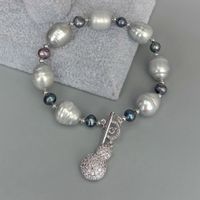 Design Lua grau Perle Armband Edelstein Bracelet Perle grise