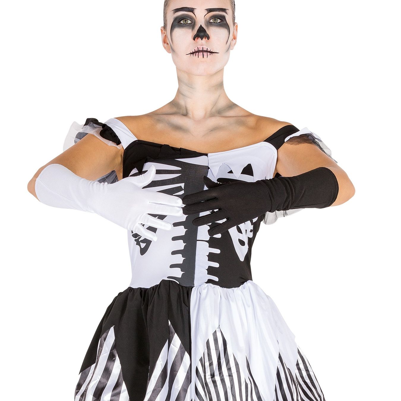 Costumi: Frauenkostüm Black White Skeleton S – Nuovo (secondo la descrizione) da Murten venduto da Roland.Kemmer.AG 2