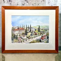 ELISE BURNAND 1996 Aquarelle sur carton Lausanne La Source