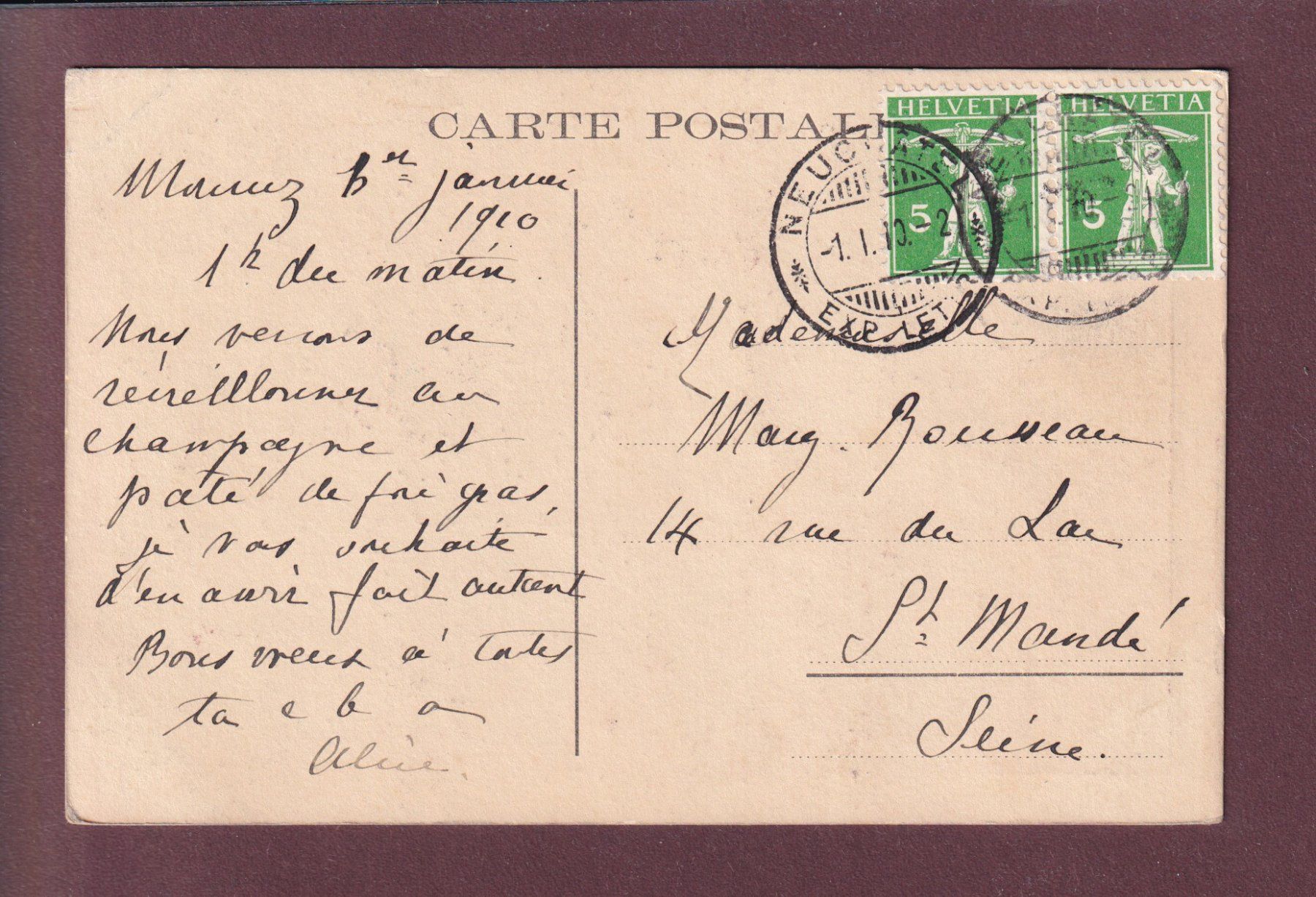 Cartoline postali: CHÂTEAU DE CRESSIER - 1910 – Usato da Pully venduto da nicecards 1