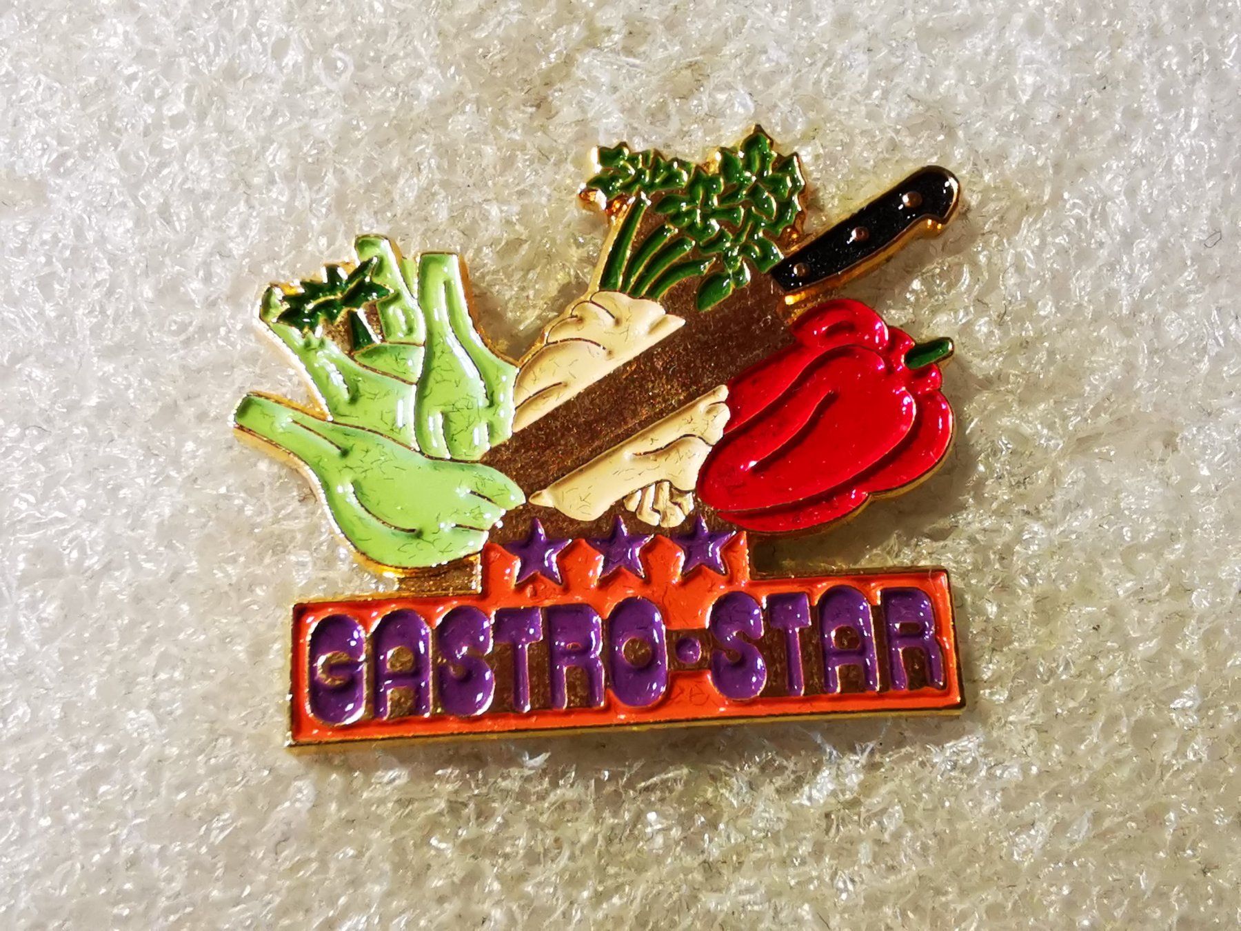 Placchette & Badge: Ansteckpin 195: Gastro Star – Usato da Oppligen venduto da Pin-Fall-Shop