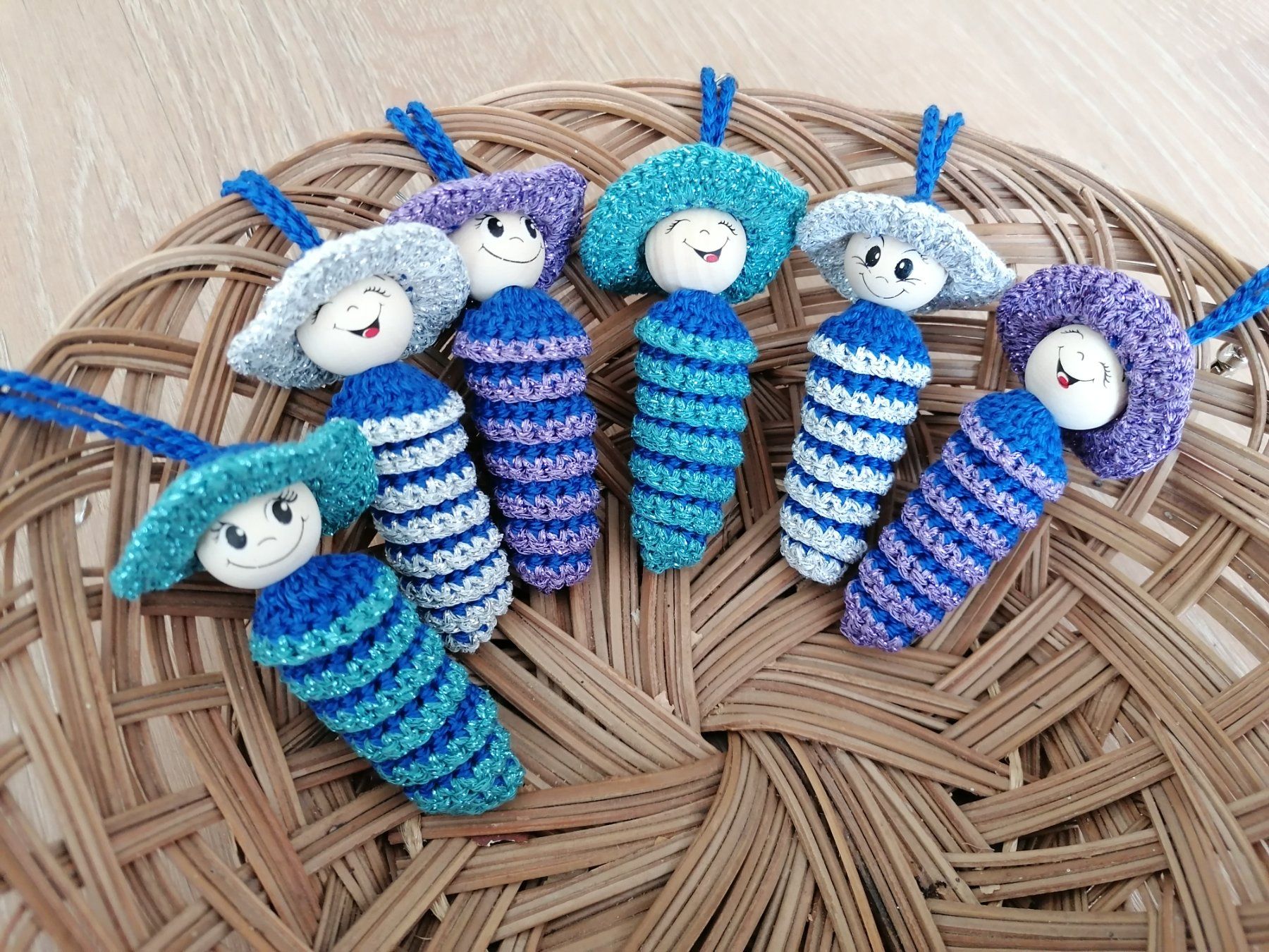 Tutte le decorazioni: Handgemacht Glückswürmchen 6 Stück Blau – Nuovo e nell'imballaggio originale da Rümlang venduto da TRICE67