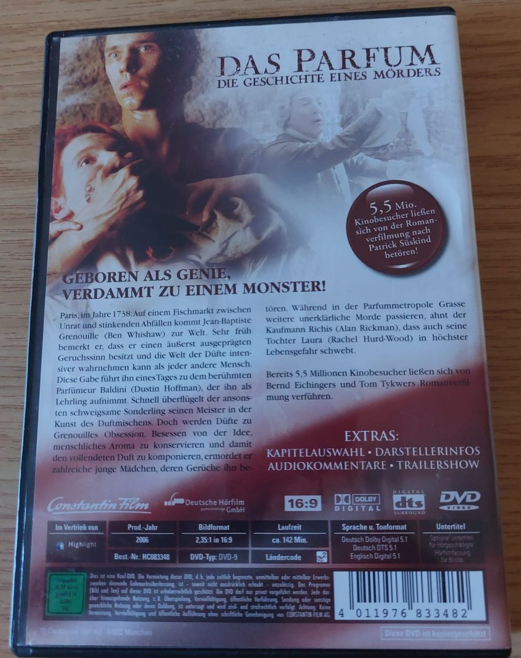 Tutti i DVDs: Das Parfum - Die Geschichte eines Mörders – Usato da Urtenen-Schönbühl venduto da Kahru 1