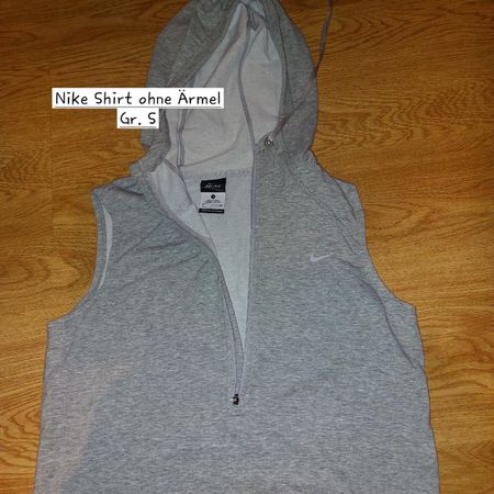 Nike Hoodie Weste/Shirt ohne Aermel, Grau, Gr. S - Top!