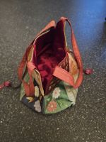 Patchwork Tasche, rot/gemustert
