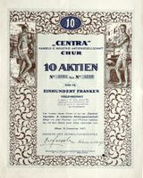 "CENTRA" Handels- & Industrie-AG, Chur - 1927 (10er)