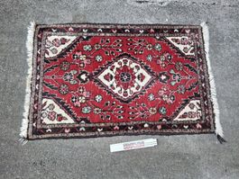 Orientteppich Hamedan Iran rot gemustert klein 96x63.5 cm