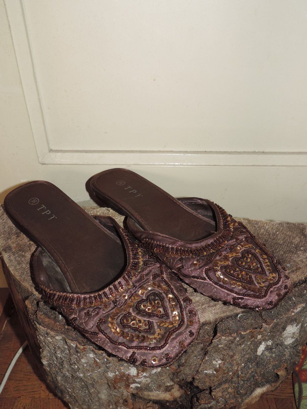 Chaussures femmes: mules babouche brune avec perle – D'occasion à Genève par Axelle333 6