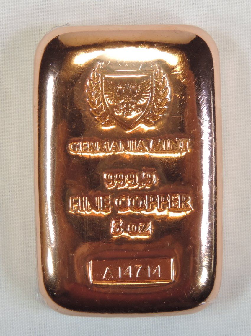 Metalli preziosi: 5 oz Kupfer Barren, Germania Mint – Nuovo e nell'imballaggio originale da Duggingen venduto da doogbua