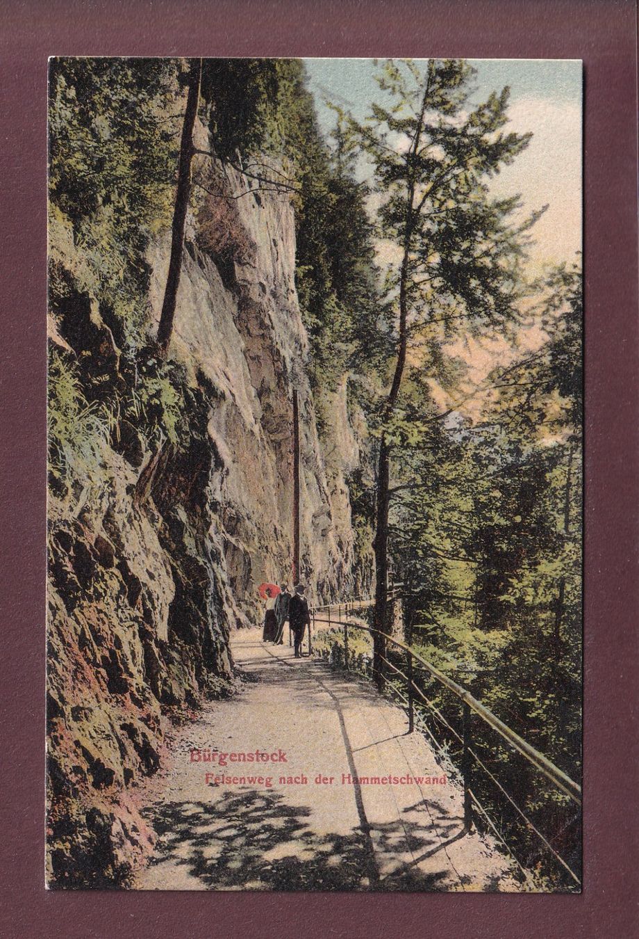 Cartoline postali: BÜRGENSTOCK - Felsenweg – Usato da Pully venduto da nicecards