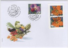 Zucchini und Kiefelerbse Marken auf illustriertem FDC