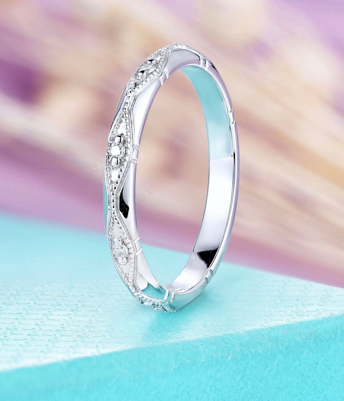 Anelli: 2 oder 1 Vintage Trauring Silber 925 Moissanite Damen-Ring – Nuovo e nell'imballaggio originale da Frauenfeld venduto da Vanityroom 8