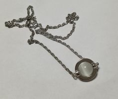 Schicke Halskette mit Anhänger, Silberfarben, NEU