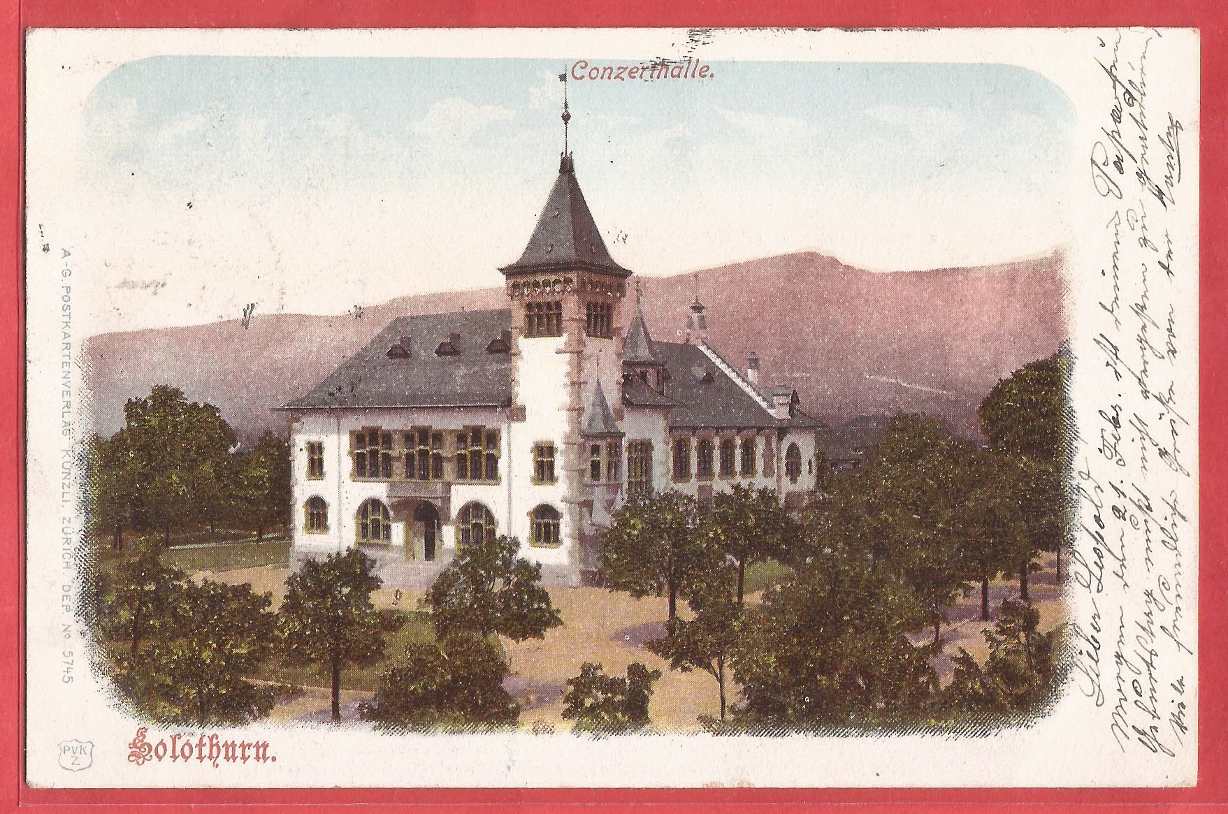 Cartes postales: Solothurn - Conzerthalle - 1903 – D'occasion à Fislisbach par Porano