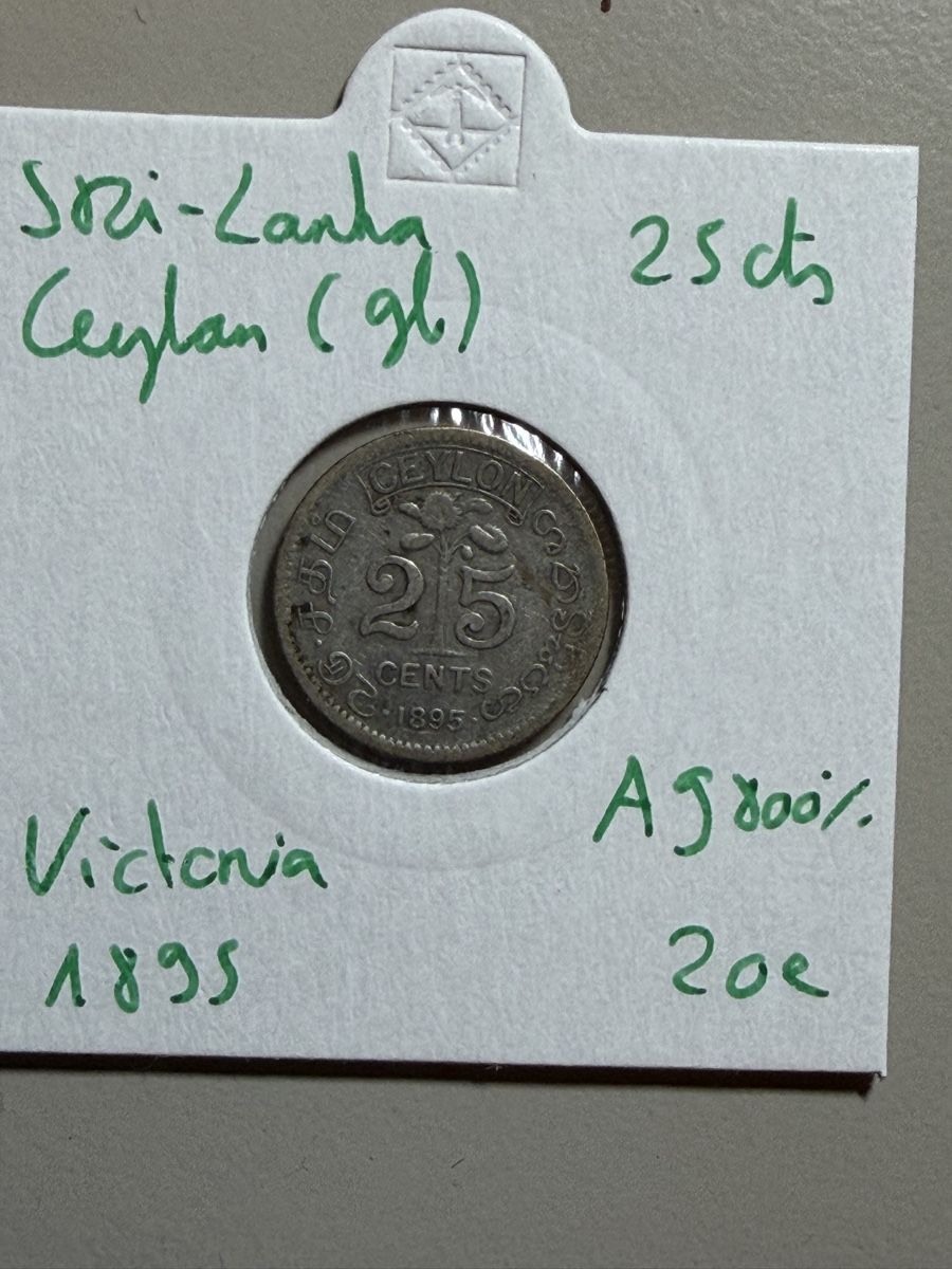 Sri Lanka - Ceylan - GB - 25 cts - 1895 - AG - Victoria (Gebraucht) in ...