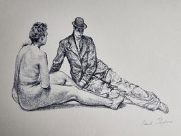 PAUL BODMER LITHOGRAPHIE SIGNIERT  TITEL: DAS PAAR