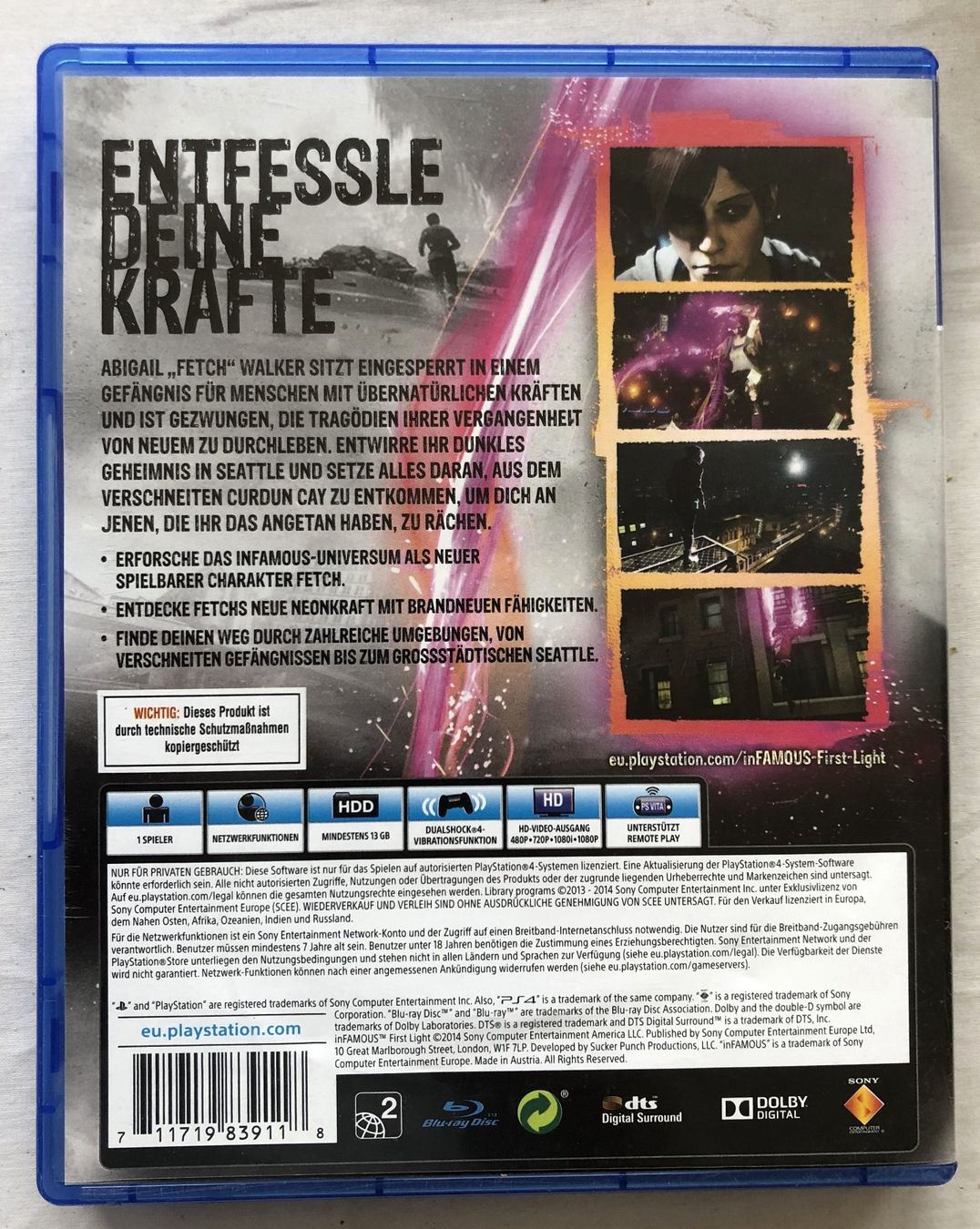 Spiele: PS 4 - inFAMOUS - First Light – Gebraucht aus Schaffhausen von durruti 2