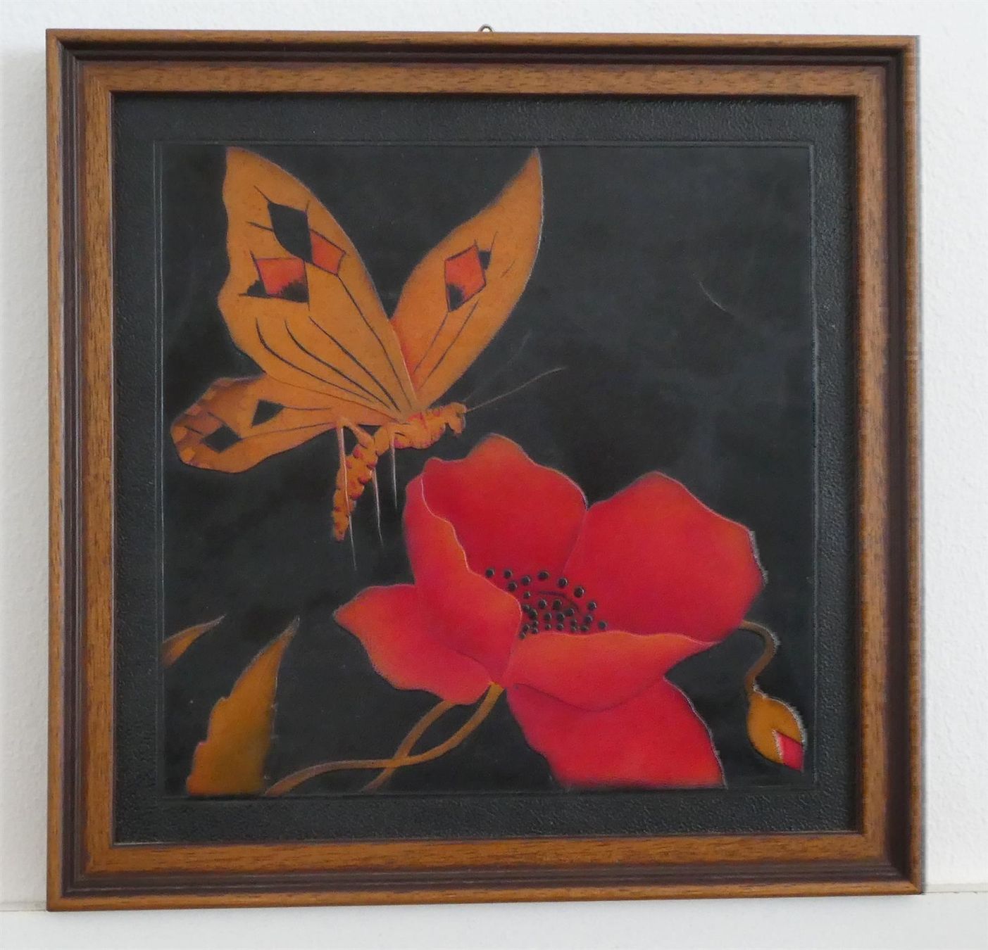 Posters & Illustrations: Bild Schmetterling Mohnblume Lederteile – D'occasion à Frauenfeld par ZAZ12 9
