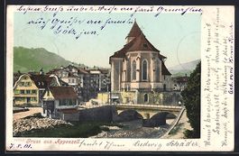 Appenzell, Brücke und Kirche, Ortsparti