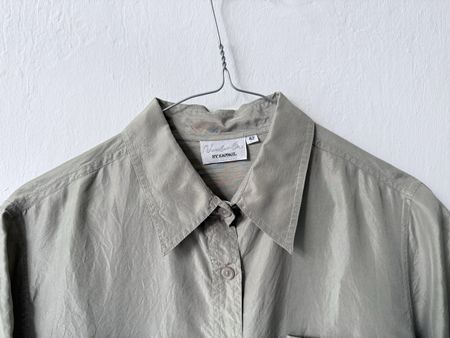 Seiden-Bluse Vintage Kurzarm Grösse 42 