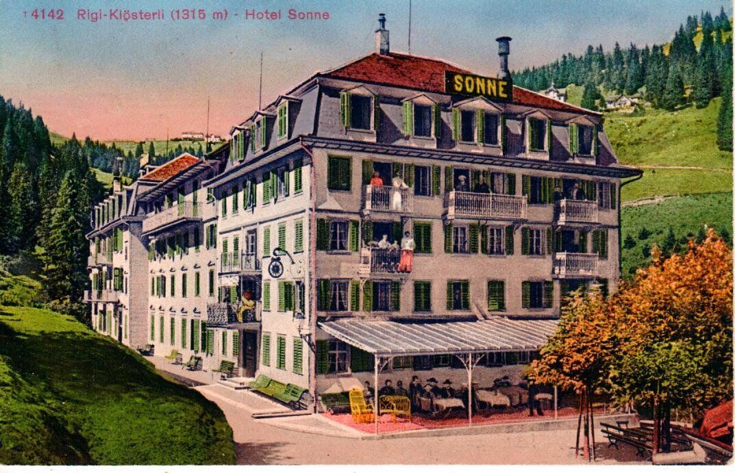 Cartoline postali: Rigi Klösterli - Hotel Sonne 1920 – Usato da Wolhusen venduto da Curver9