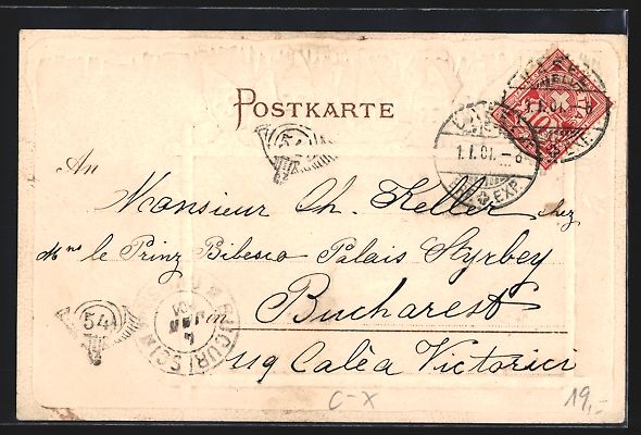 Cartoline postali: Litho Basel, Münster mit Wettsteinbrüc – Usato da Berlin venduto da bartko-reher 1