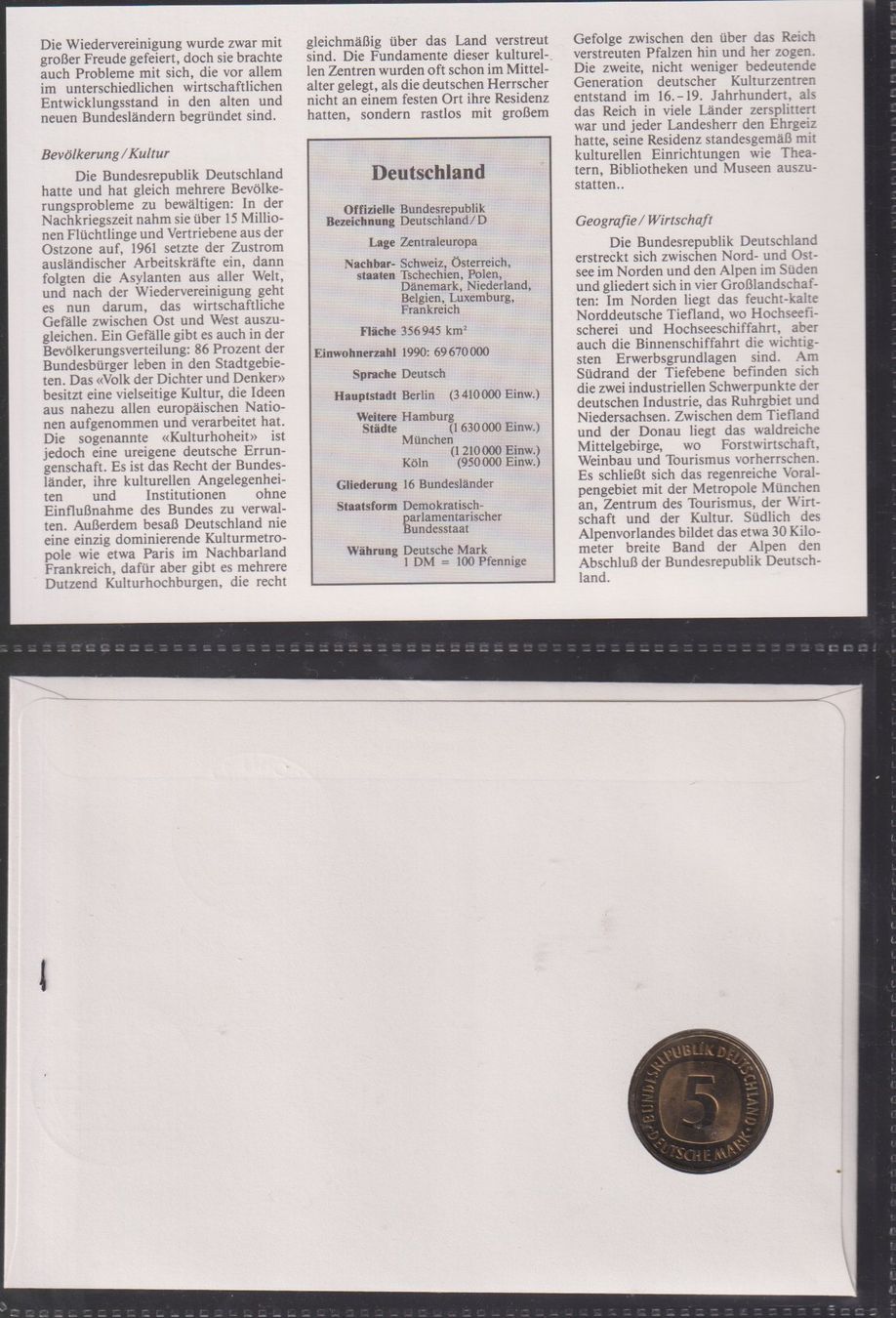 Alle Münzen: Numisbrief "Deutschland" mit 5-DM-Münze 1990 – Gebraucht aus Koblenz von Boerse6 1