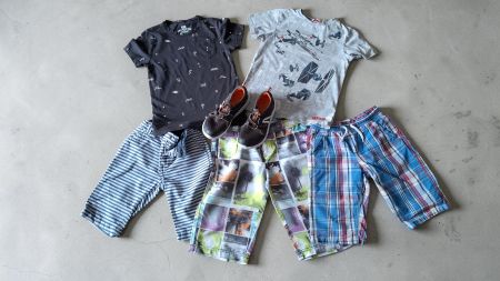 1048–5 pièces garçon (H&M…) 122-128(6-8 ans)+1 p. chaussures