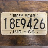 🇺🇸 1966 Vintage U.S. Autoschild - Indiana 18E9426