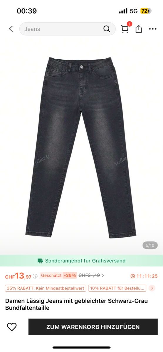 Shein Jeans: Graue Damen Jeans von Shein Petite – Nuovo e nell'imballaggio originale da Arch venduto da sibylle.anne 2