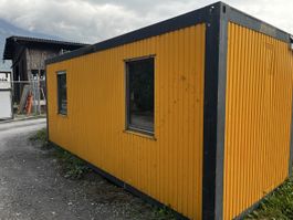 Baucontainer gelb mit Inneneinrichtung gebrauchter Zustand