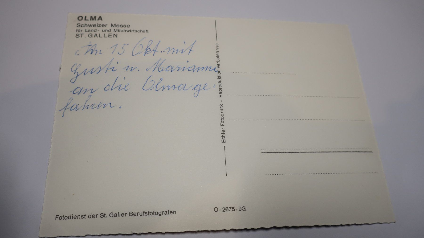 Cartoline postali: OLMA Schweizer Messe St. Gallen – Usato da Cormoret venduto da Pascalll2001 2