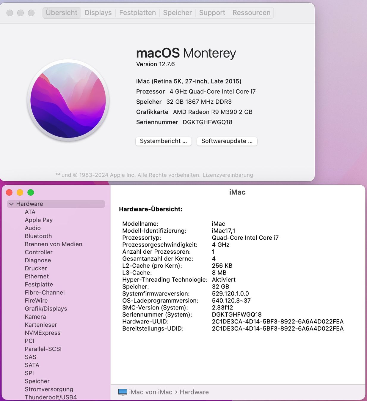 Apple PC: iMac 27" Retina 5K - late 2015 - i7 32GB RAM 2TB Solid State – Usato da Wohlen b. Bern venduto da Tocaluis 7