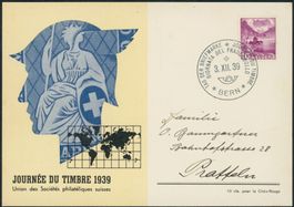 1939 - Tag der Briefmarke - Karte • fr - Stempel dunkelblau