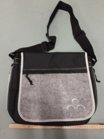 Umhängetasche Neu grau - schwarz Trendig Laptop-Schultasche